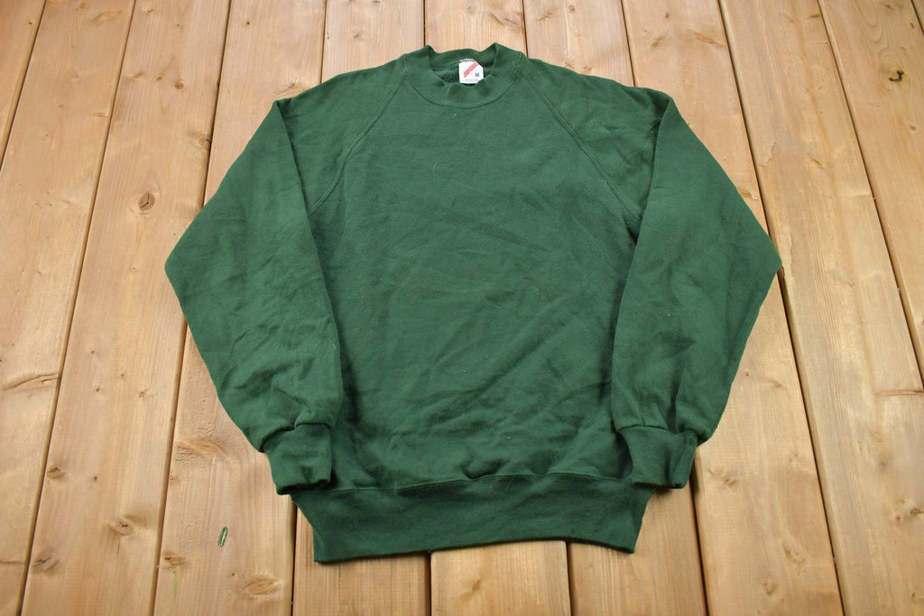 Vintage 1990s Blank Forrest Green Jerzees Crewneck Sweatshirt