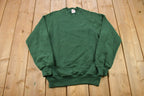 Vintage 1990s Blank Forrest Green Jerzees Crewneck Sweatshirt
