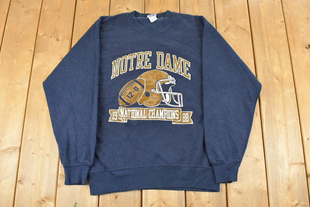 Vintage 1990s Champion Notre Dame University Collegiate Crewneck Sweatshirt Men's Medium