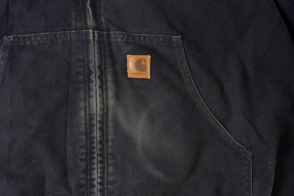 Vintage 1990s Carhartt Distressed Canvas Hooded Jacket Men's 2XL