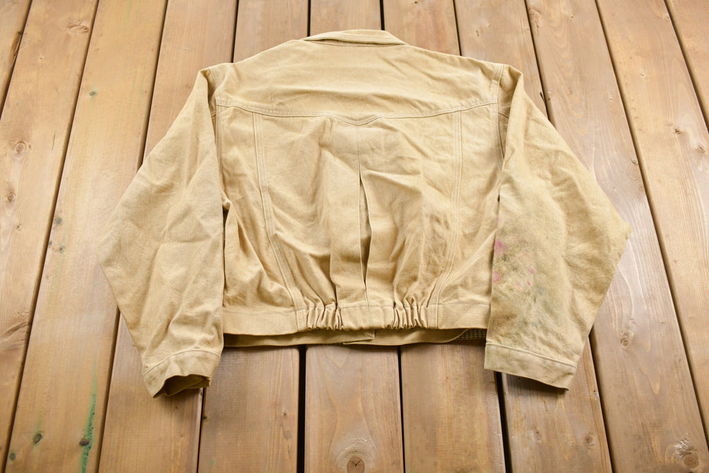 Vintage 1990s Ivana Cheetah Print Denim Jean Jacket