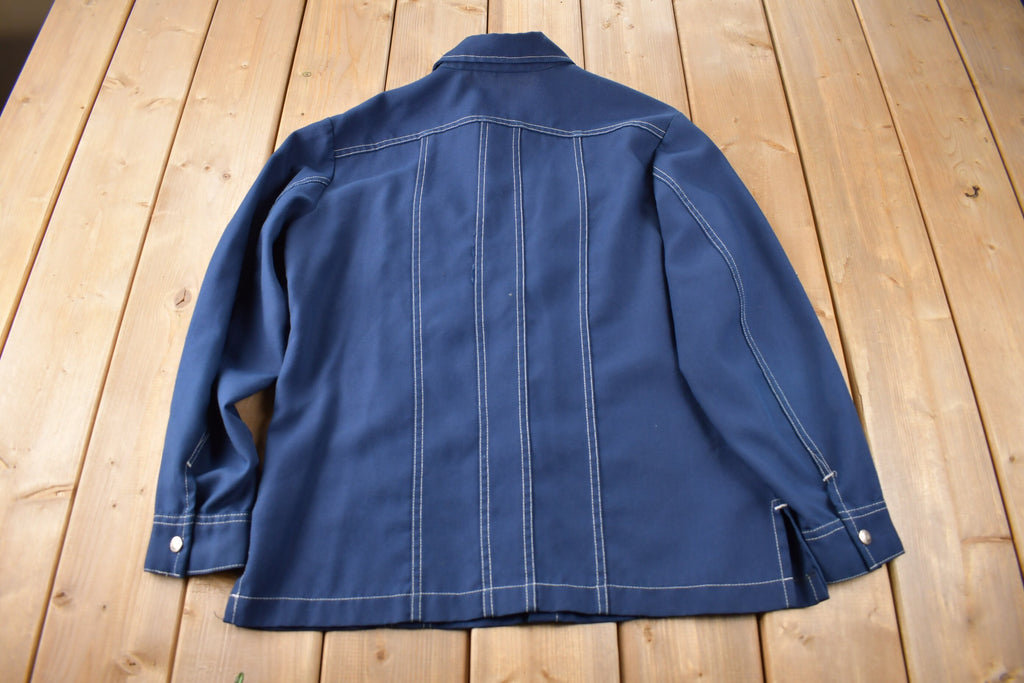 Vintage 1970s Lee Western Style Contrast Button Up Shirt Made in USA Size L