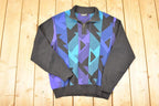 Vintage 1990s St Croix Quarter Zip Abstract Knit Sweater Men's L