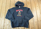 Vintage 1990s Bootleggers Main St Minnesota Souvenir Heavyweight Hoodie Sweatshirt