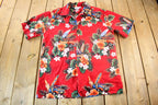 Vintage 1980s Hawaii Beach Theme Button Up Shirt