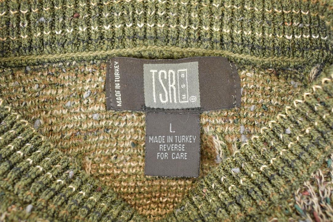 Vintage 1990s TSR Abstract Knit Crewneck Sweater Men's L