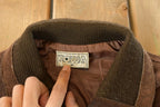 Vintage 1980s Kowa Knit Leather Suede Jacket Men's Medium