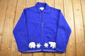 Vintage 1990s Blue Polar Bear Fleece Sweater