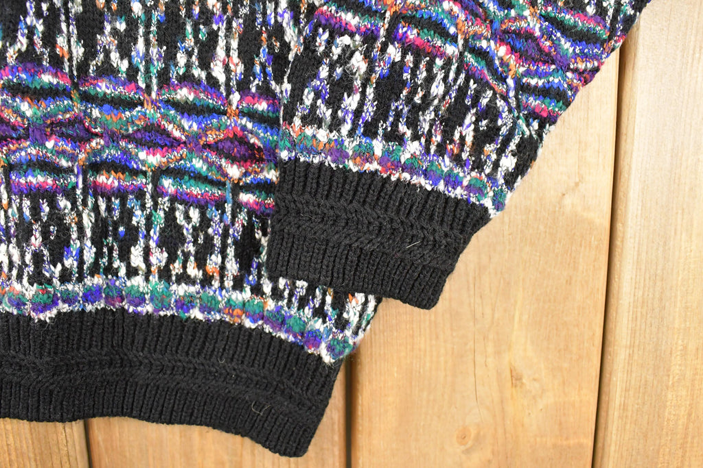 Vintage 1990s Concrete Abstract Knit Crewneck Sweater Mens L