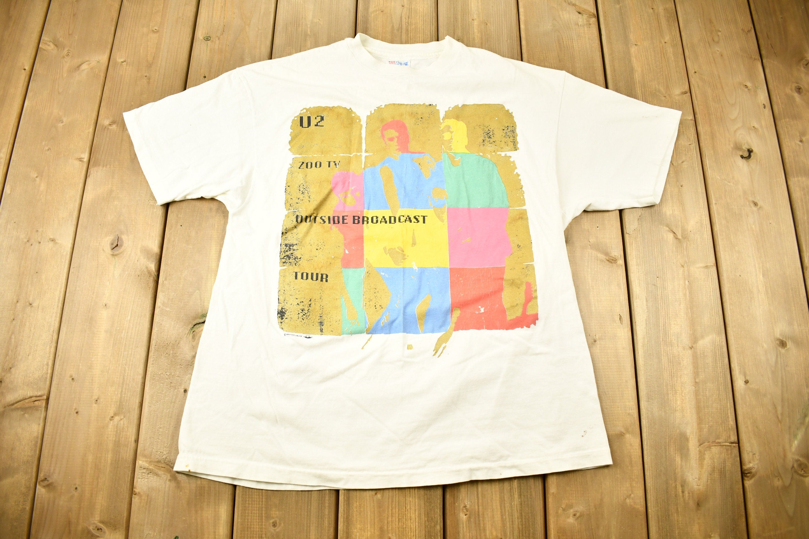 Vintage 1992 U2 Zoo TV Outside Broadcast Tour Band T-shirt