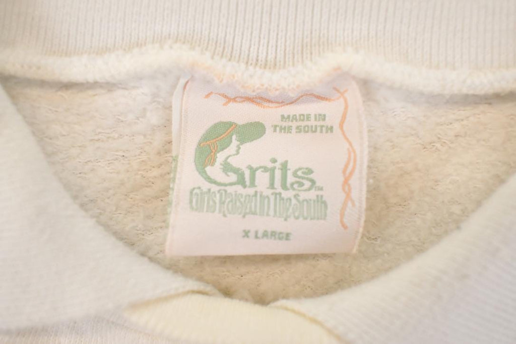 Vintage 1990s Grandmother Raised In The South Embroidered Collared Cute Sweatshirt Women's XL