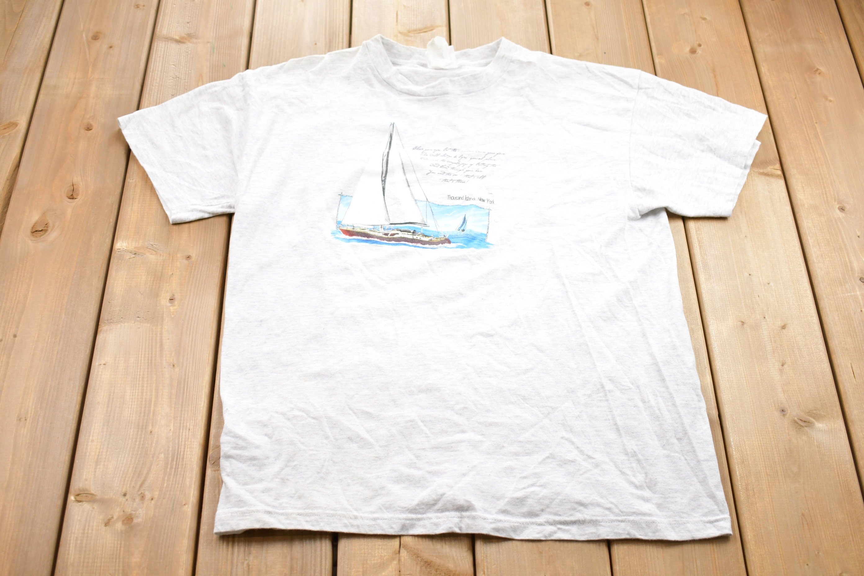 Vintage 1990s Thousand Islands New York Graphic T-Shirt