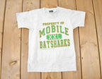 Vintage 1994 Bimm Riddler Mobile Baysharks Collegiate Graphic KIDS T-Shirt Made In USA
