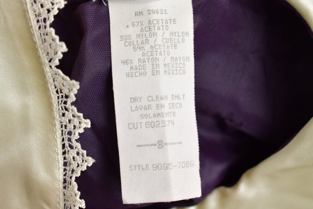 Vintage 1980s Purple Velvet Dress