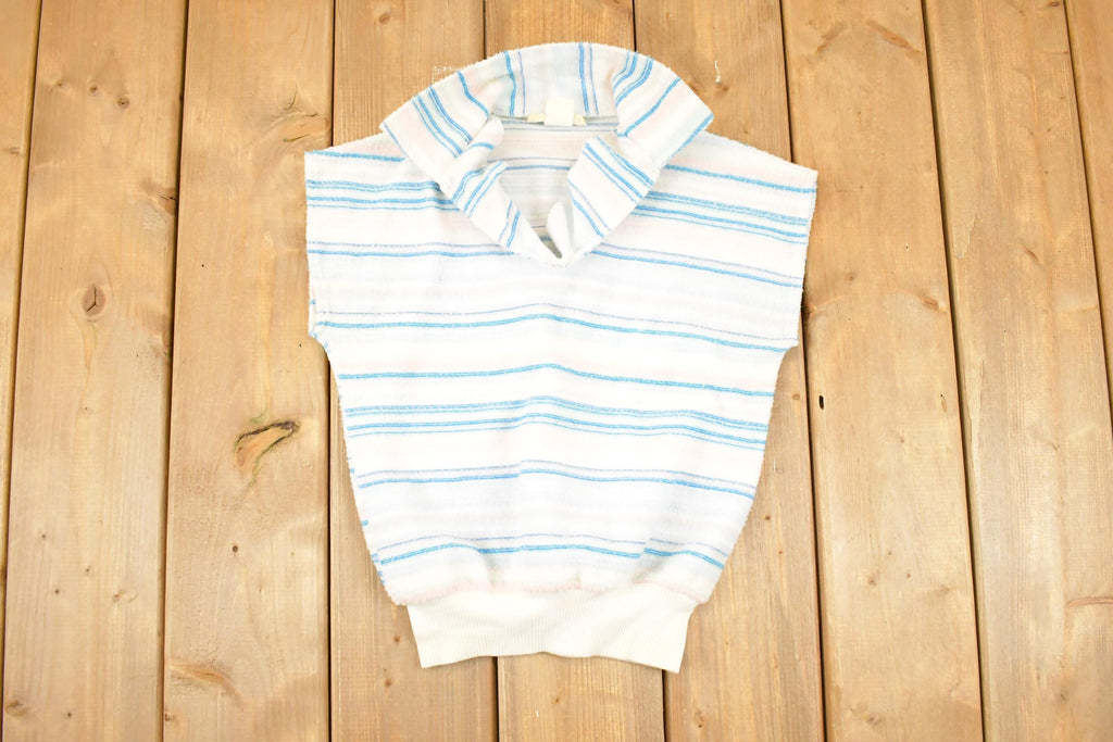 Vintage 1960s A Trifle Bit Striped Knit Souvenir Shirt Women's S