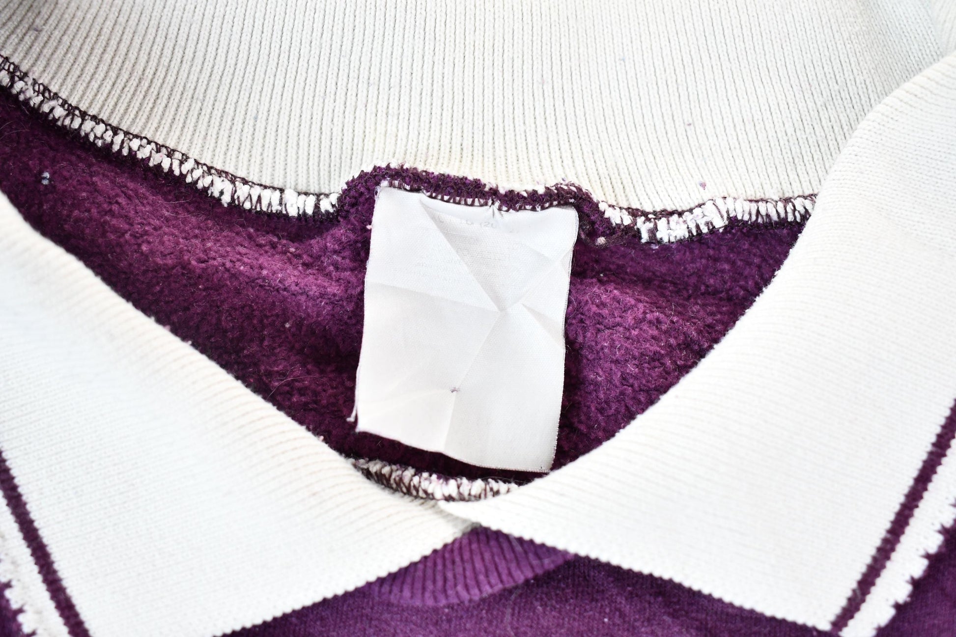 Vintage 1990s Dark Purple Floral Collared Graphic Sweatshirt / 90s Crewneck / Grandma Sweater