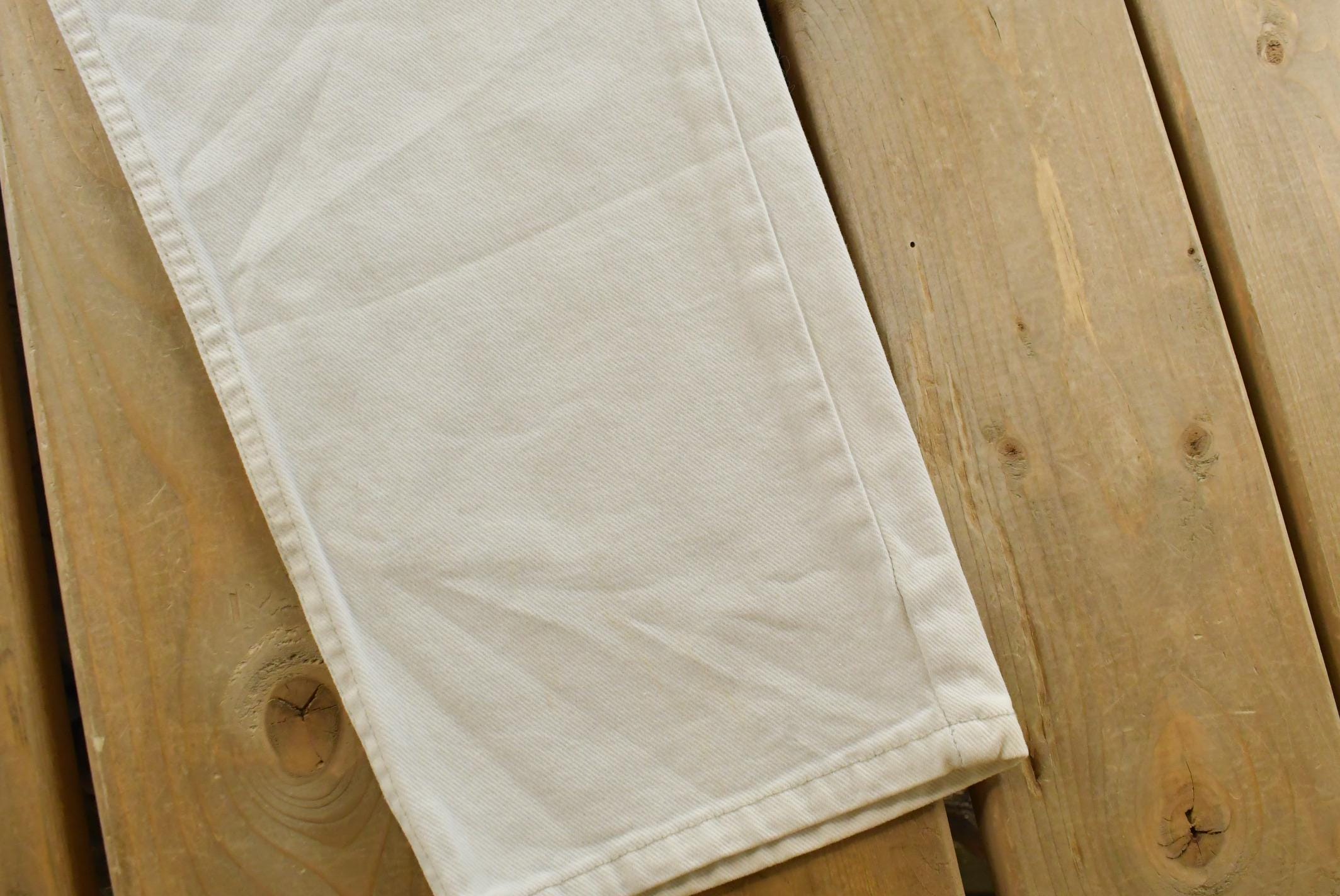 Vintage 1990s Levi Silver Tab Baggy Wide Leg Denim White Jeans Men's 28 x 29.5 / 90s Silvertabs / Streetwear / Baggy Jeans / Made in USA