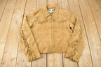 Vintage 1990s Rave 4 Real Beige Suede Fringe Jacket