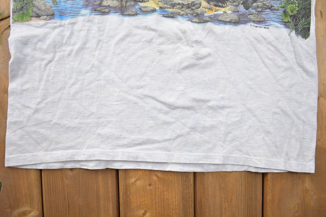 Vintage 1990s Forrest Raccons Black Bears Graphic T-Shirt