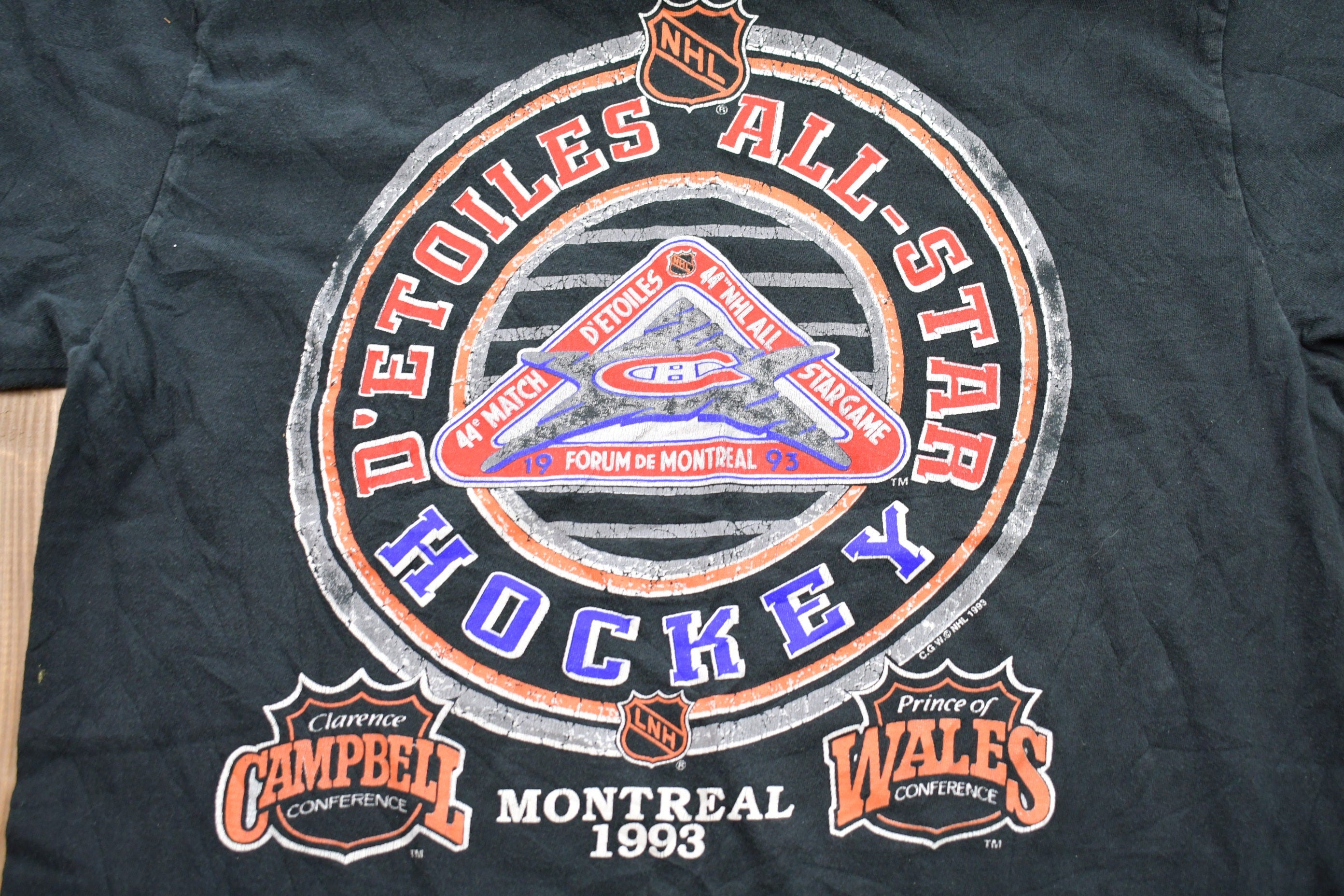Vintage 1993 Montreal All Star Hockey Graphic T-Shirt