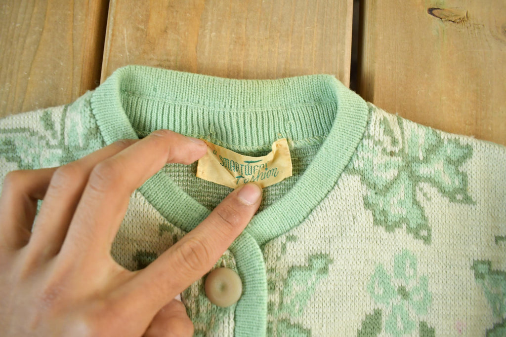 Vintage 1970s Butterfly Knit Cardigan Sweater Women's XS