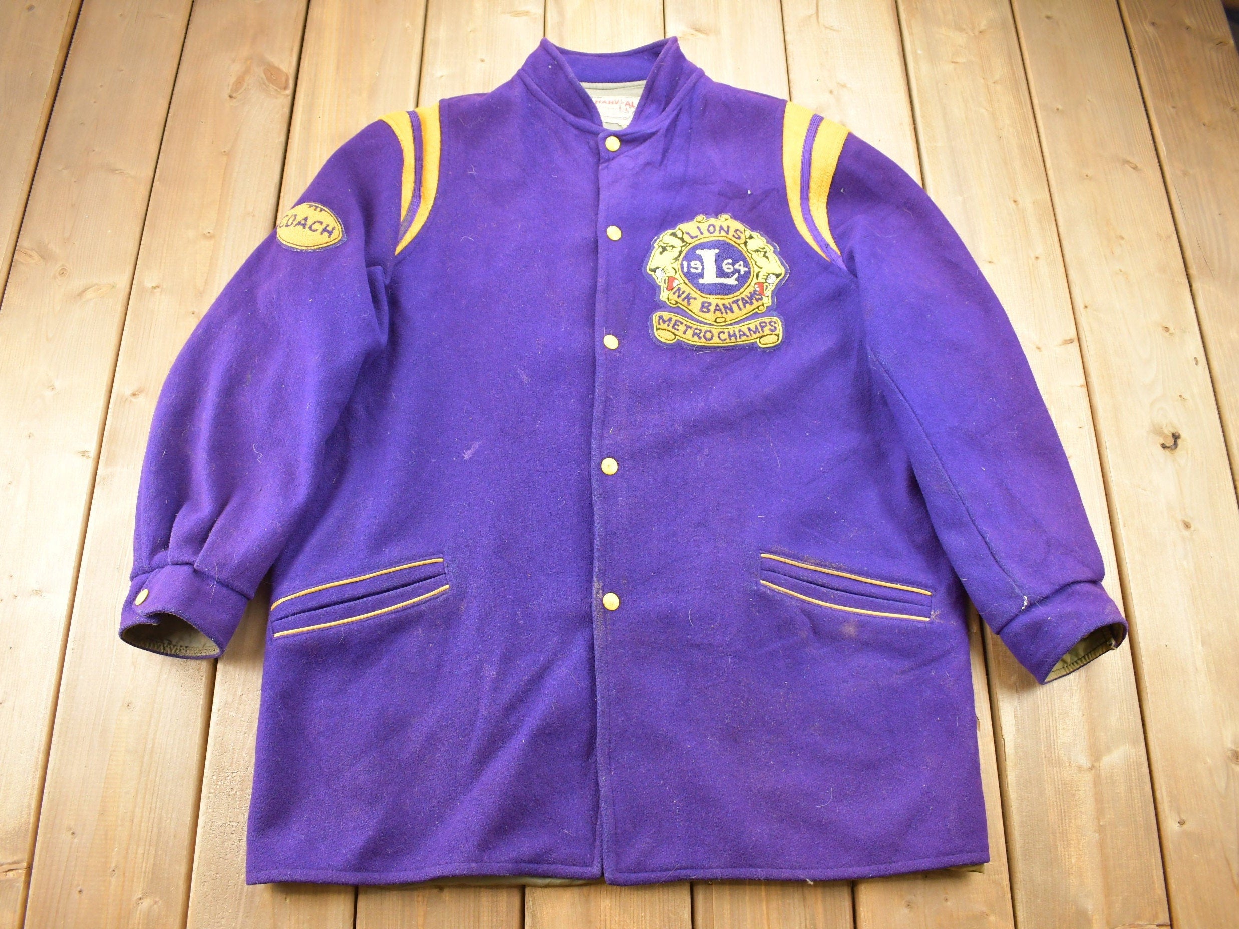 Vintage 1964 Lions NK Bantams Metro Champs Varsity Coach Jacket