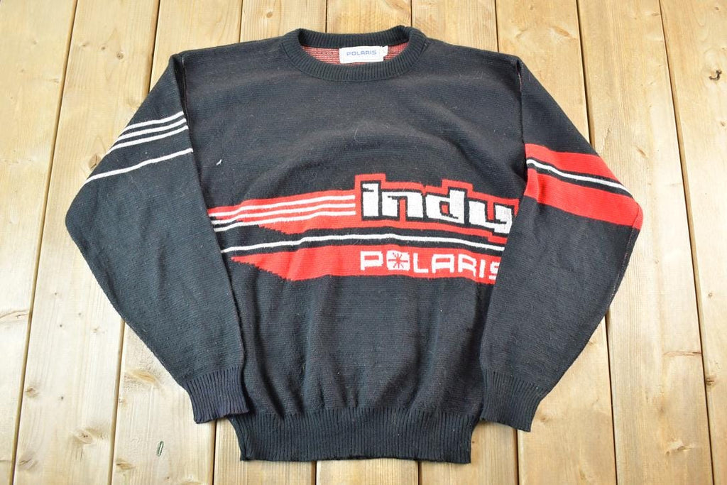 Vintage 1990s Indy Polaris Knit Snowmobile Crewneck Sweater Mens XS