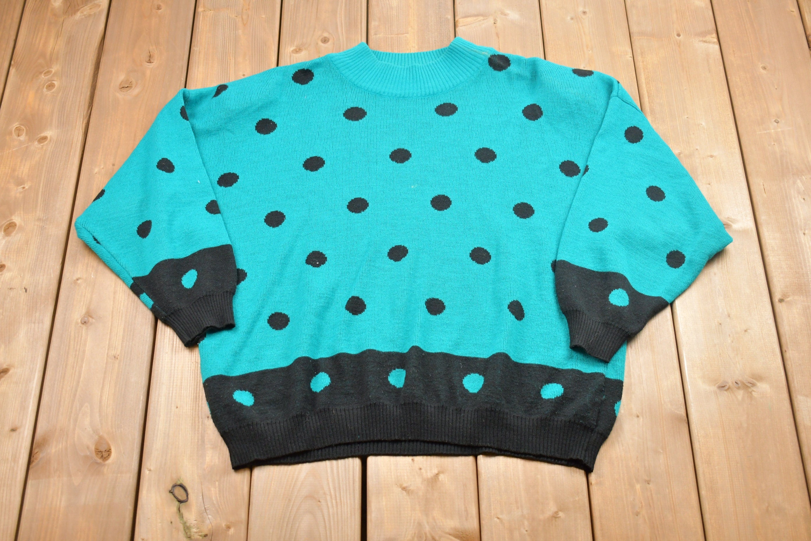 Vintage Knitted Polka Dot Sweater