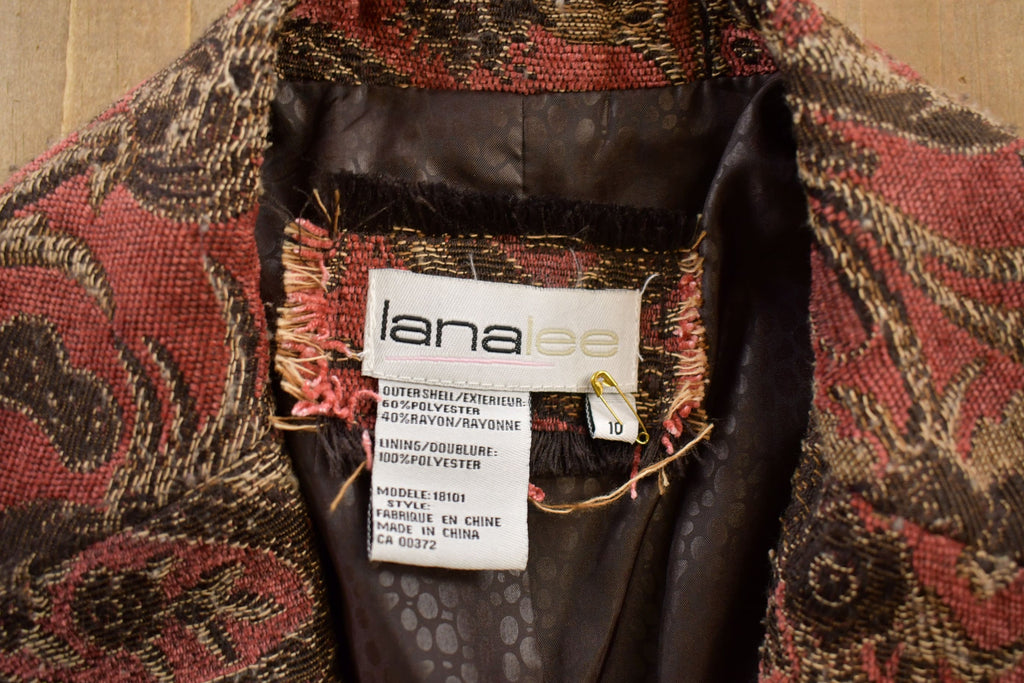 Vintage 1990s Lana Lee All Over Print Knitted Blazer