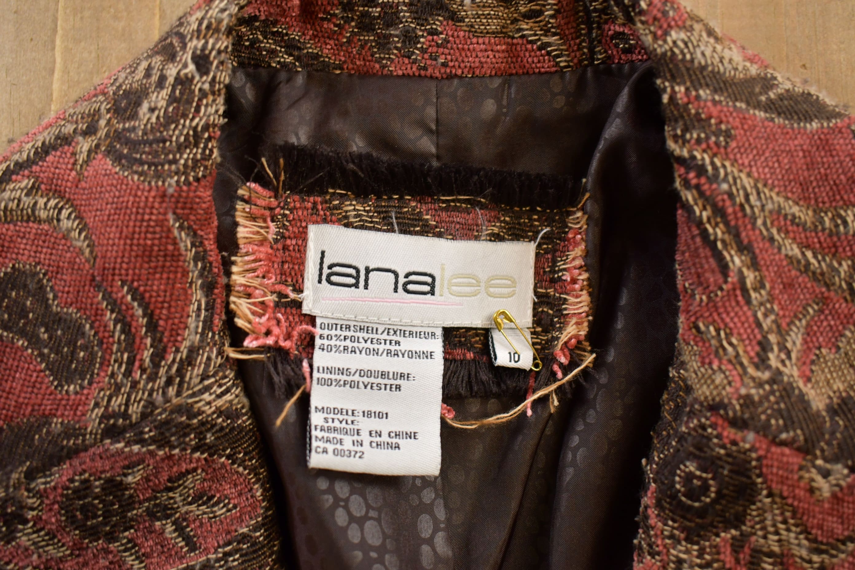 Vintage 1990s Lana Lee All Over Print Knitted Blazer