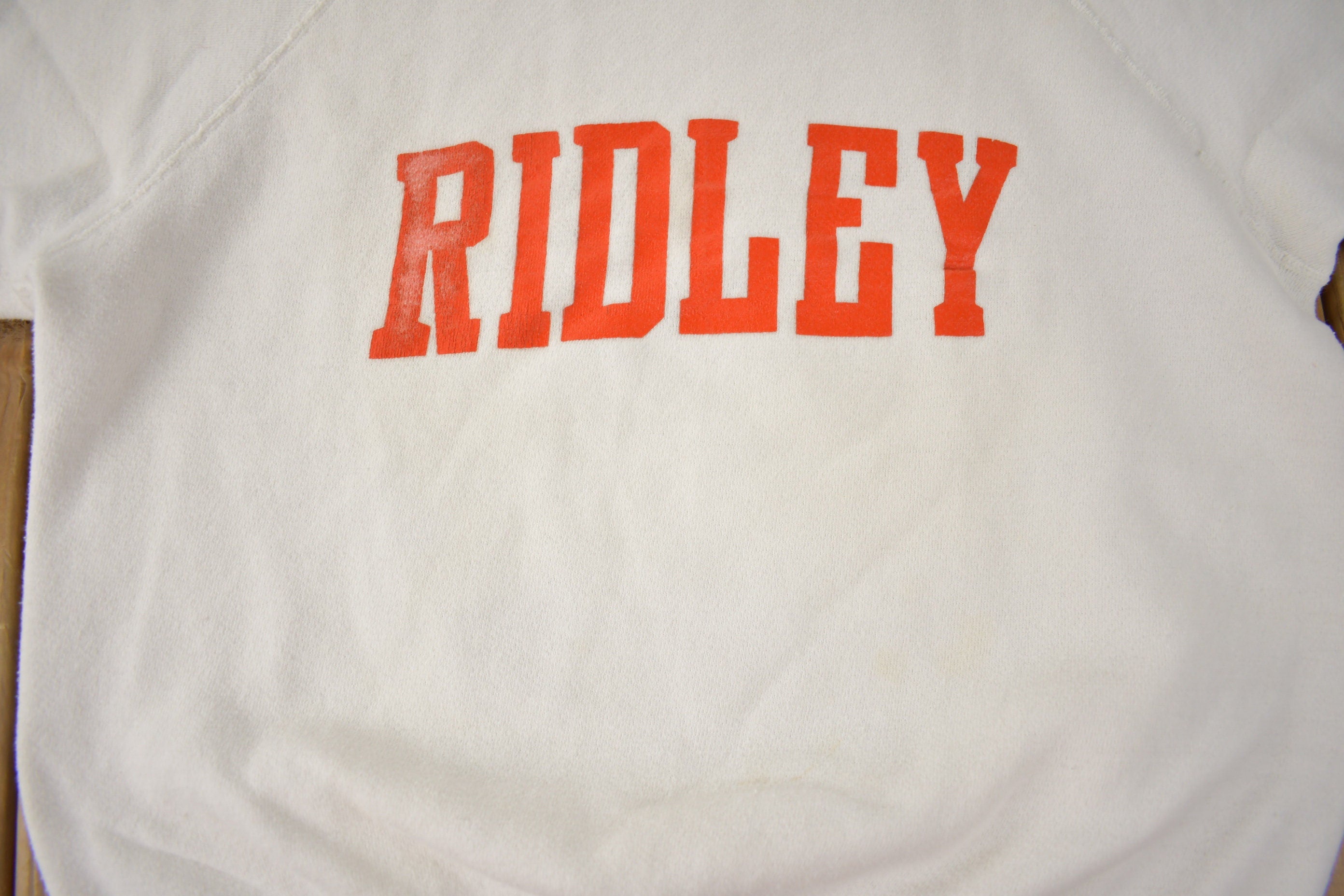 Vintage 1980s RIDLEY Spell Out Crewneck Sweatshirt Made In Canada