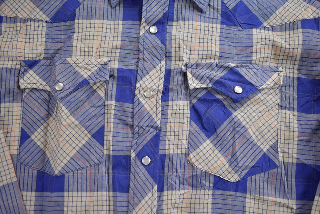 Vintage 1990s Pearl Snap Plaid Flannel Button Up Shirt