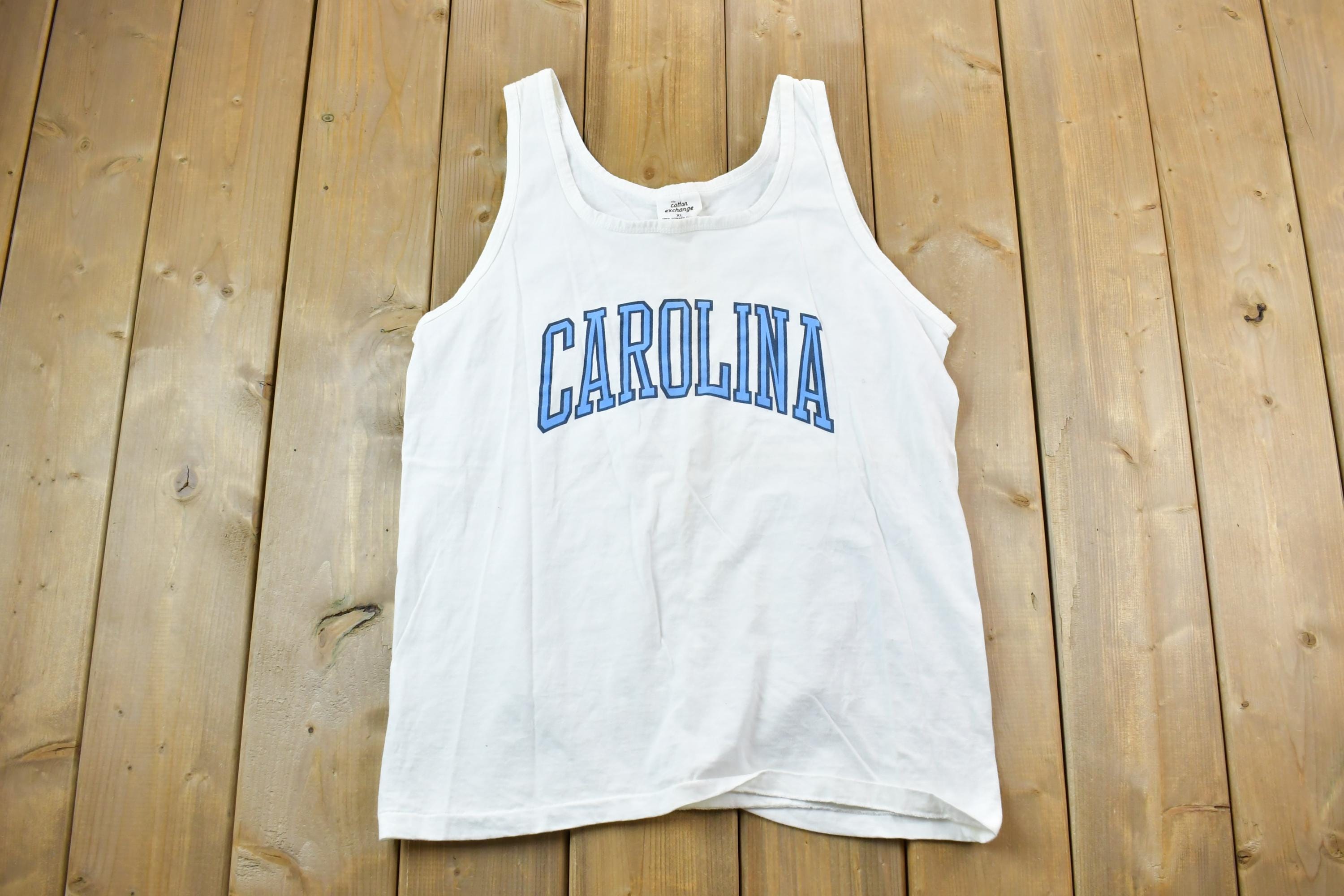 Vintage 1990s Carolina Cotton Exchange Graphic Tank Top