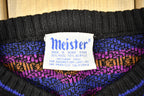 Vintage 1980s Abstract Pattern Meister Knitted Crewneck Sweater