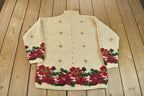 Vintage 1990s LL Bean Floral Pattern Knit Sweater / Vintage 90s / Outdoorsman / Vintage Knit / Mock Neck / Pure Wool