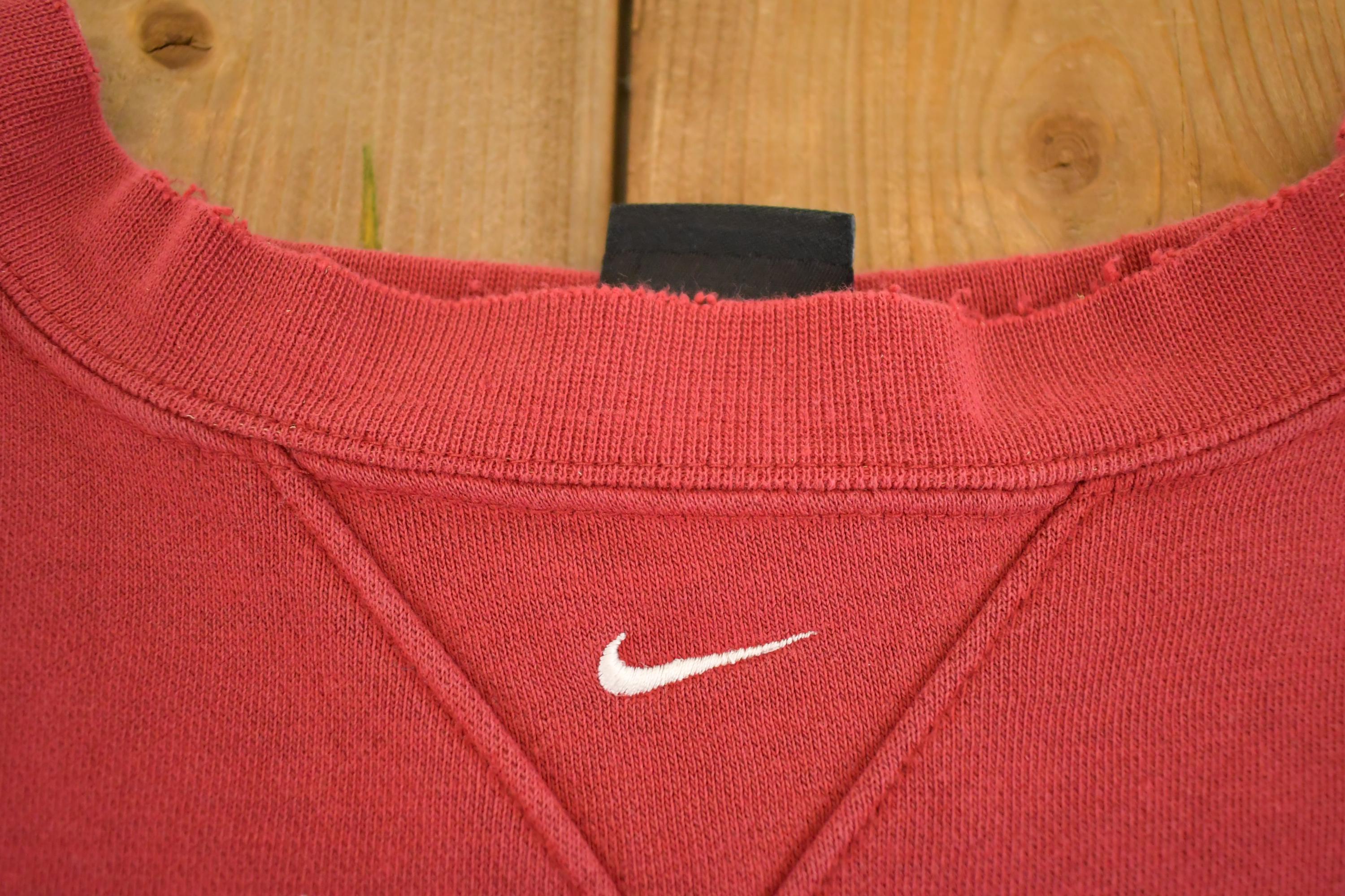 Vintage Y2K Nike Stanford Middle Swoosh Crewneck Sweatshirt Men's XL / NCAA College Spellout / 90s Heavyweight Collegiate Sweater