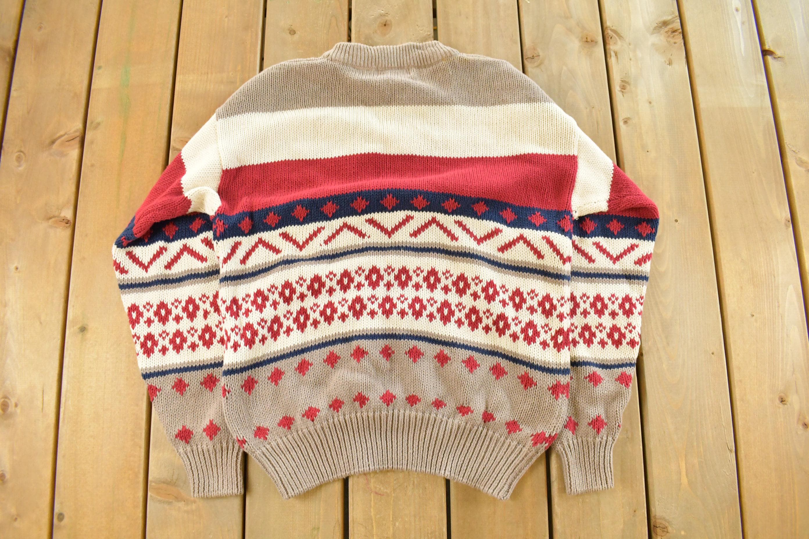 Vintage 1990s St. John's Bay Deer Knit Crewneck Sweater Men's Large