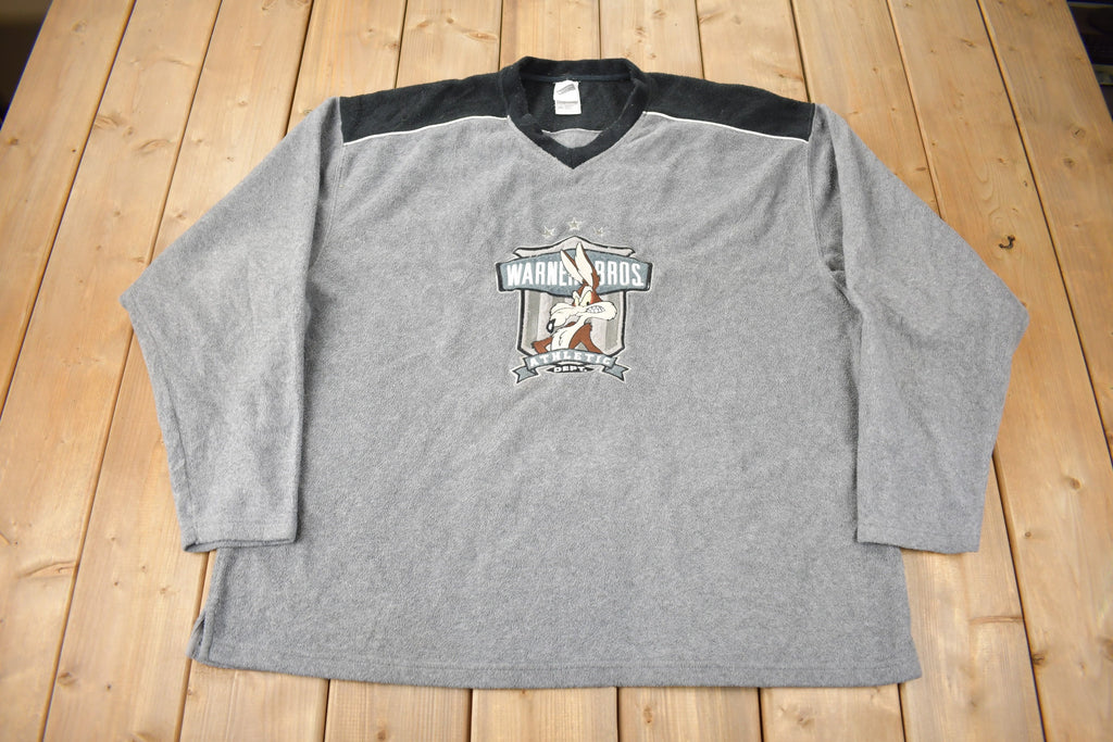 Vintage 2000 Looney Tunes Embroidered Fleece Crewneck Sweatshirt