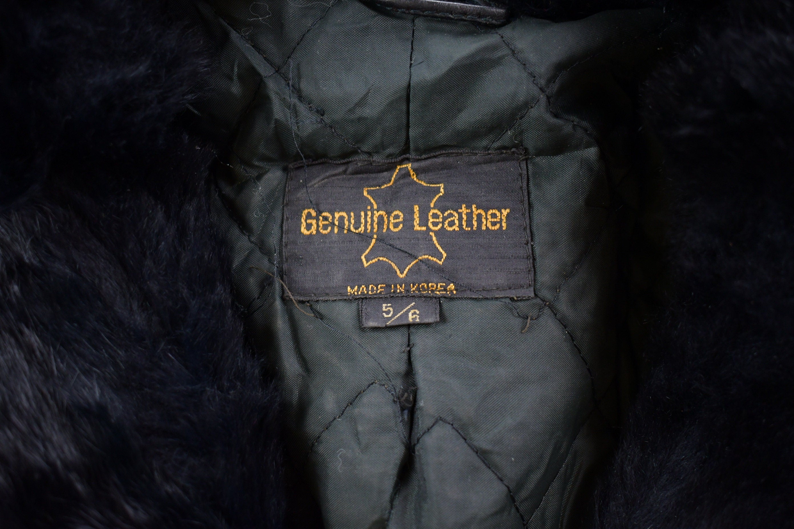 Vintage 1970s Genuine Leather Fur Collar Penny Lane Coat