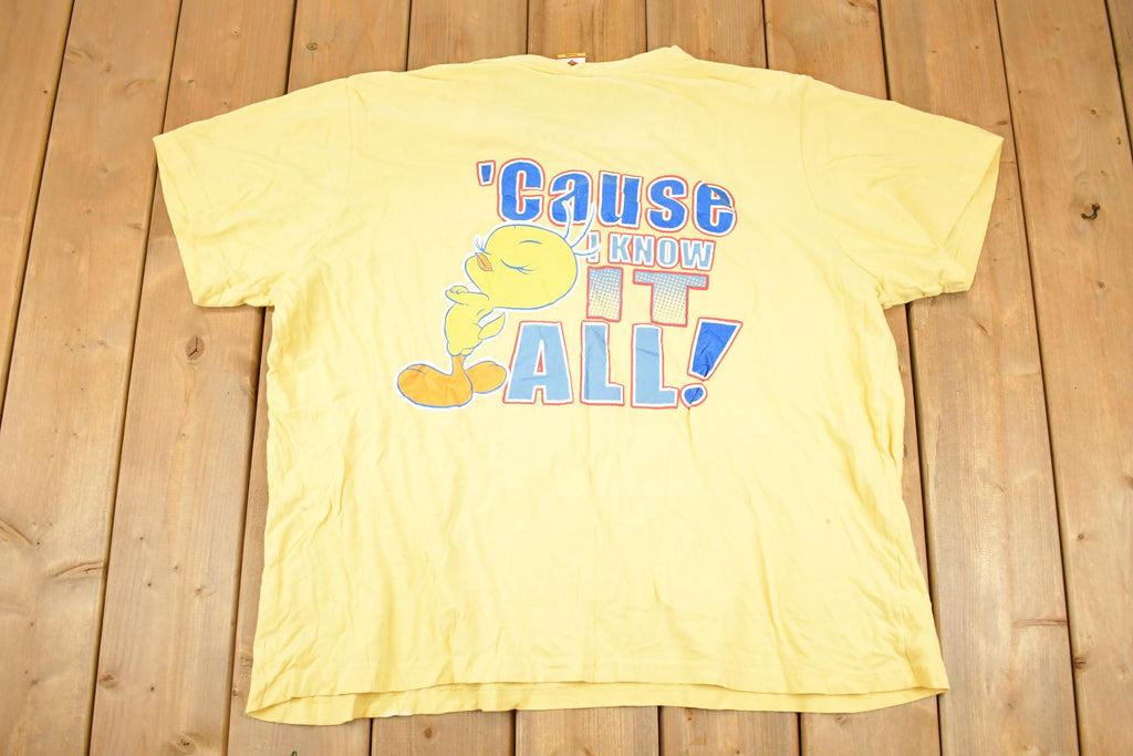 Vintage 1990s Looney Tunes Tweety Bird My Opinion Souvenir T-Shirt Women's XXL