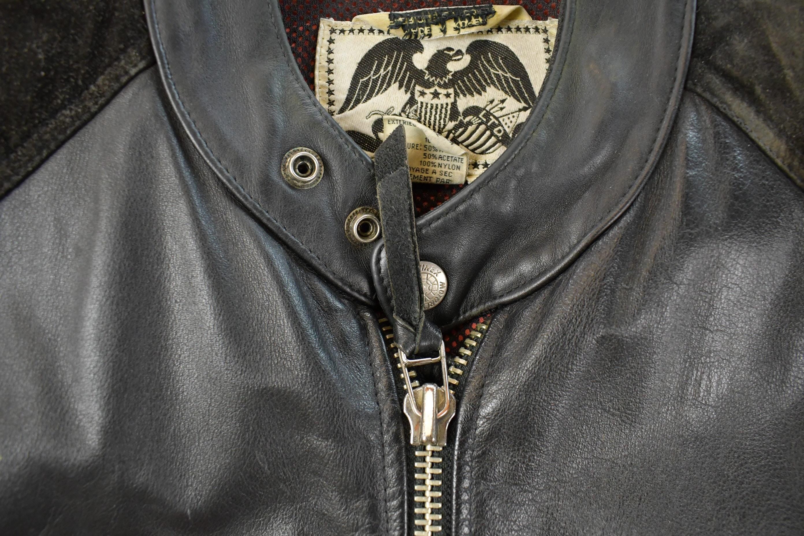 Vintage 1990s Avirex Racing Leather Jacket Men's Small