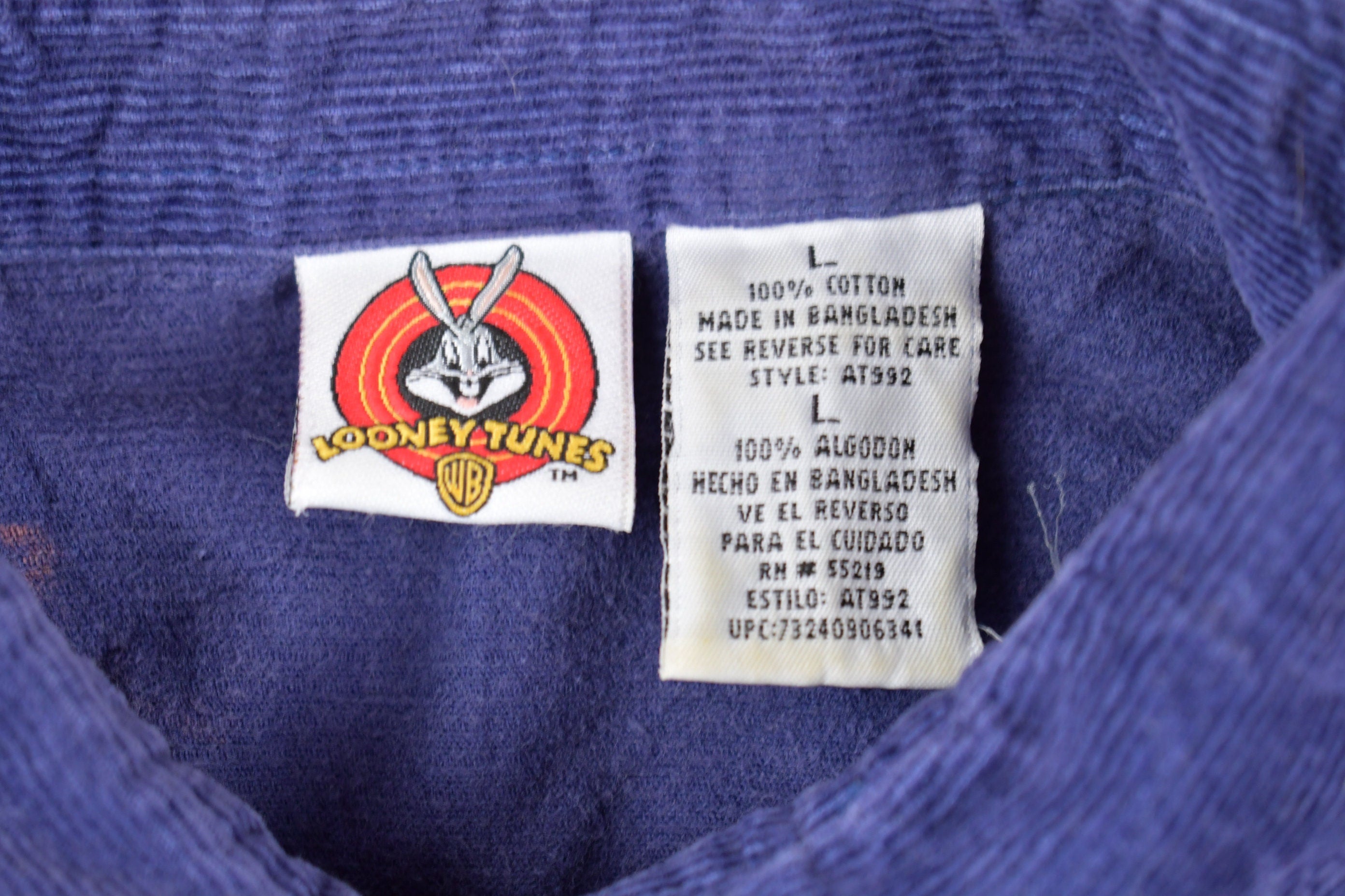 Vintage 1990s Tweety Bird Corduroy Button Up Shirt