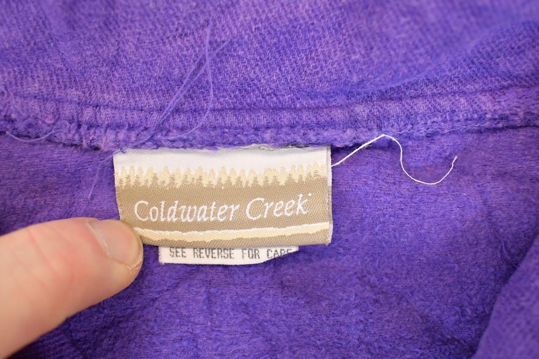 Vintage 1990s Coldwater Creek Large Snowflake Graphic Print Quarter Zip Sweatshirt Men's L