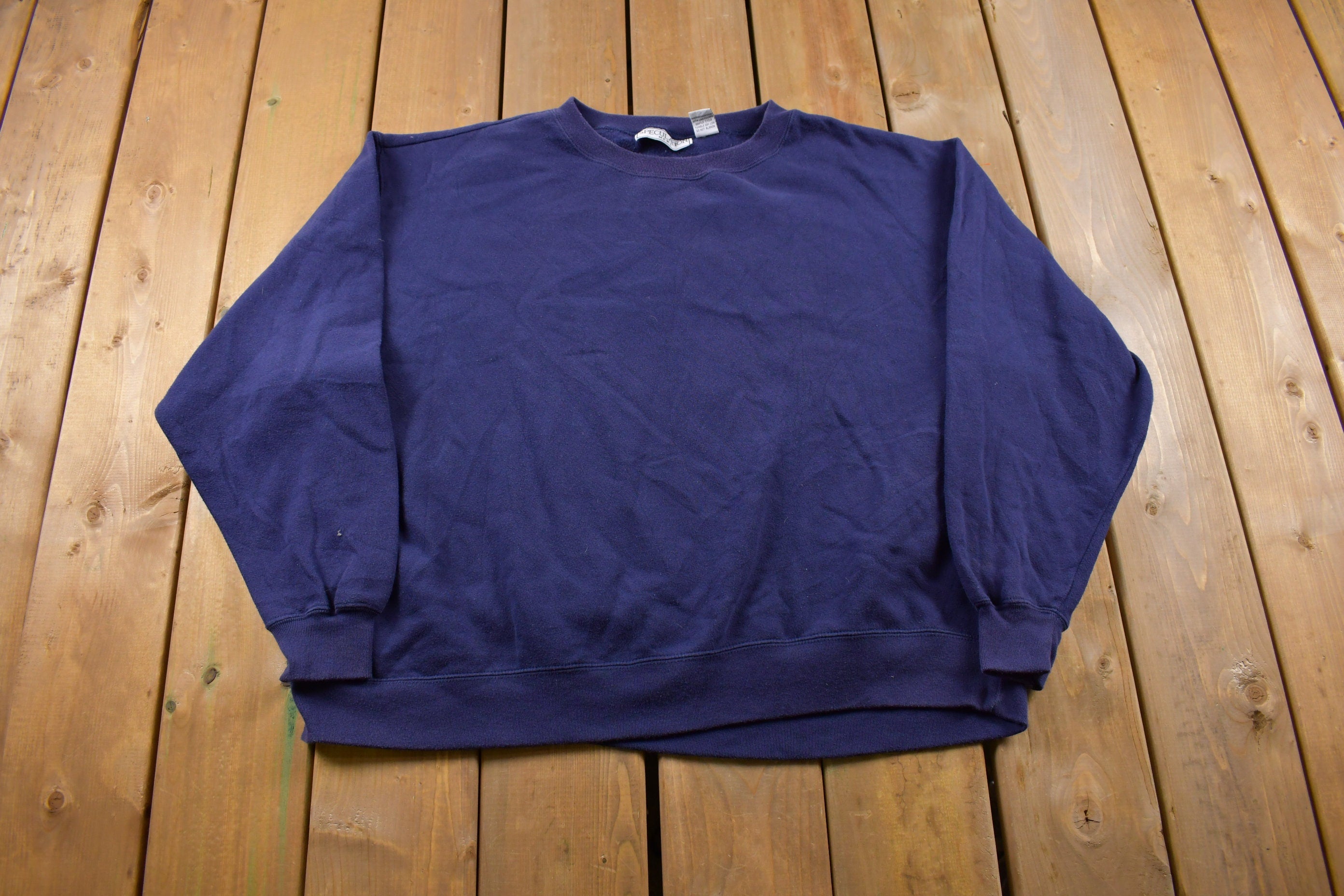 Vintage 1990s Speculation Blanks Blue Crewneck Sweatshirt