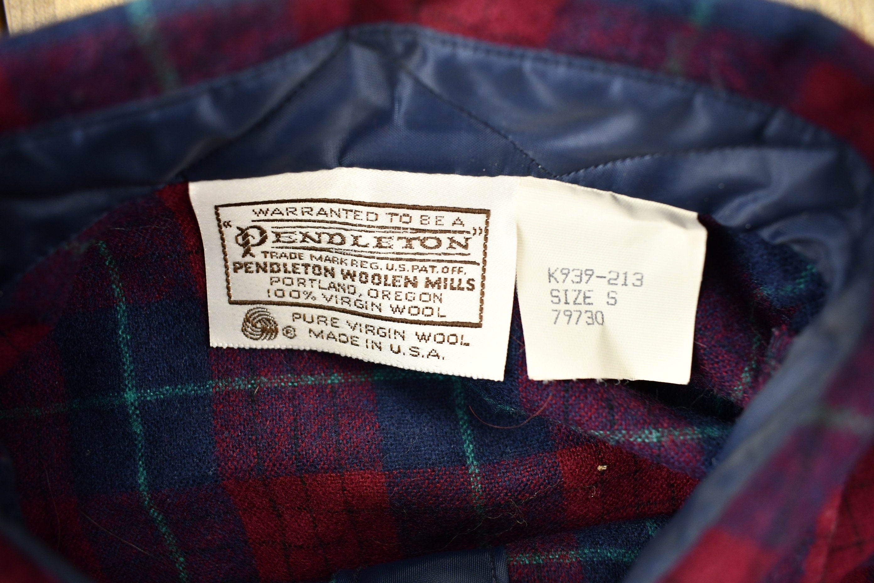 Vintage 1960s Pendleton Plaid Button Up Flannel Shirt