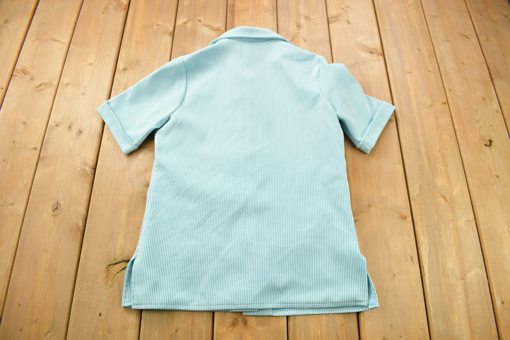 Vintage 1960s Women's Striped Polo Shirt & Skirt Set Size 10