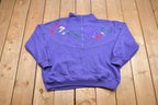 Vintage 1990s Floral Quarter Zip Sweatshirt
