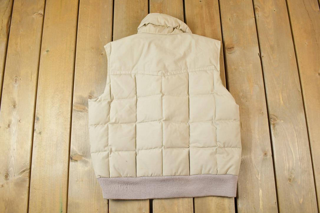 Vintage 1980s Tan Sno Down Goose Down Puffer Vest