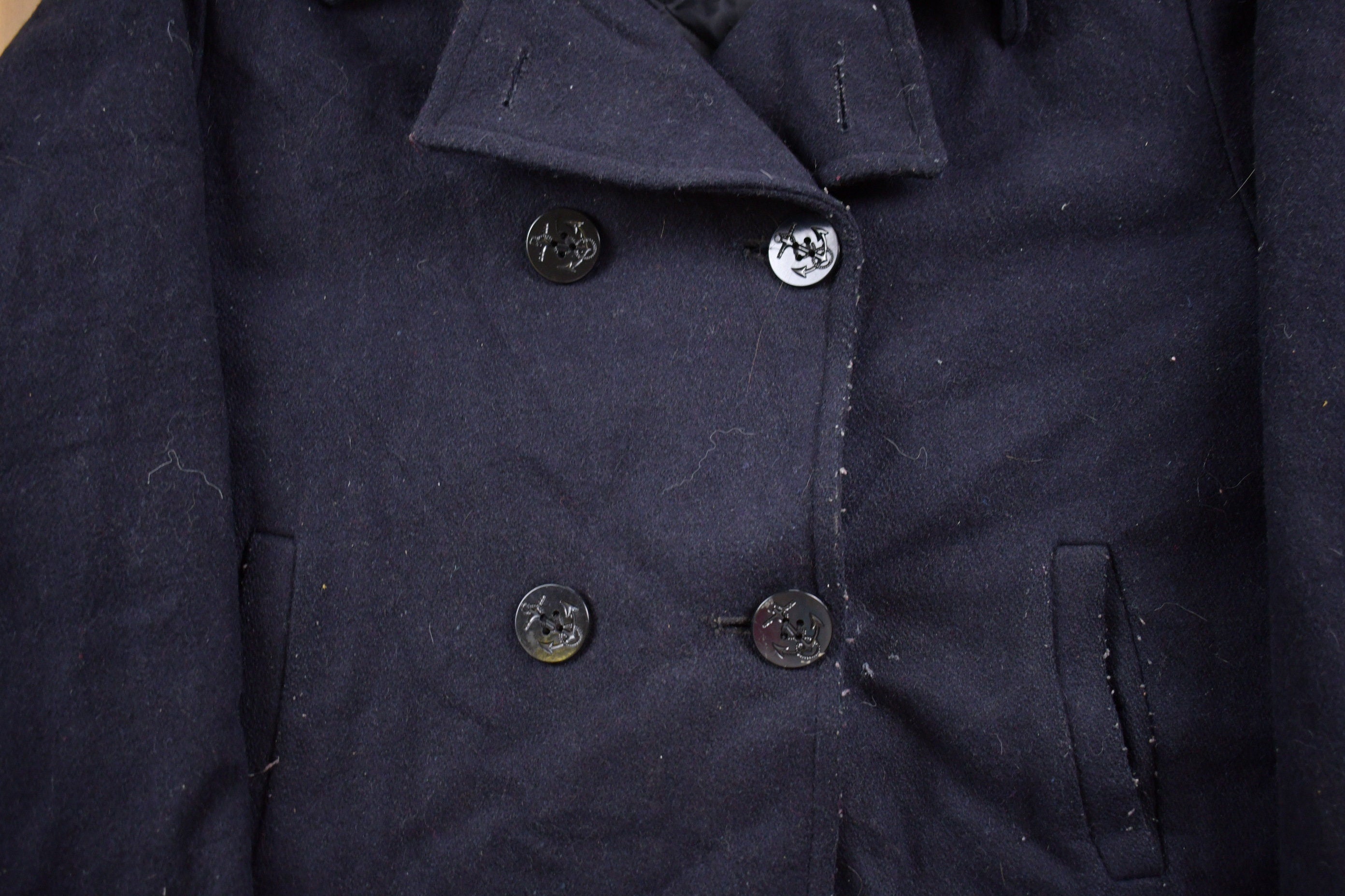 Vintage 1975 USN Naval Wool Double Breasted Jacket