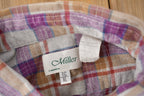 Vintage 1990s Miller Plaid Button Up Flannel Shirt Made In Canada Size XL